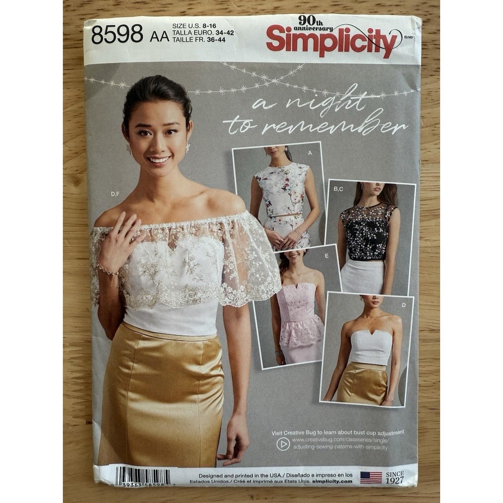 Simplicity Pattern 8598 A Night To Remember Misses'/Women's Top, Corset Sz 8-16